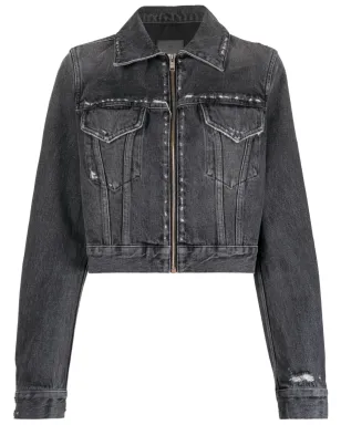 Givenchy ヴィンテージ風ダメージ加工ジップ付きデニムジャケット - サムネイル1
