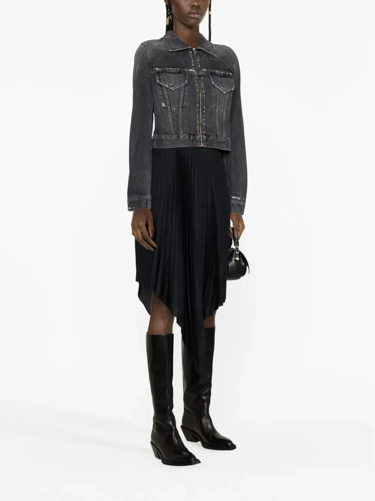 Givenchy ヴィンテージ風ダメージ加工ジップ付きデニムジャケット - 画像3