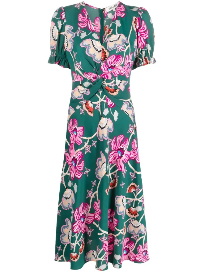 DVF Diane von Furstenberg DVF Diane von Furstenberg アナバ花柄プリント クレープドレスの商品画像