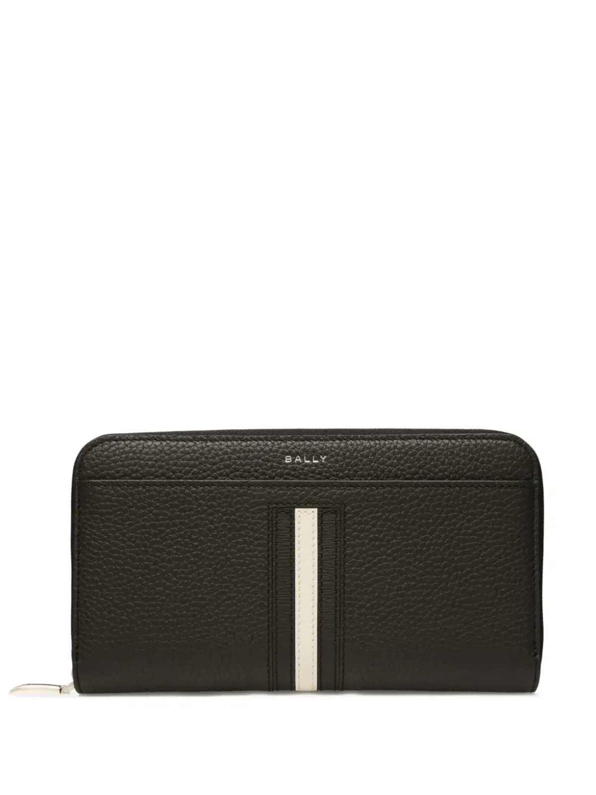 Bally ストライプエッジ レザー カードホルダー ブラック - 画像1