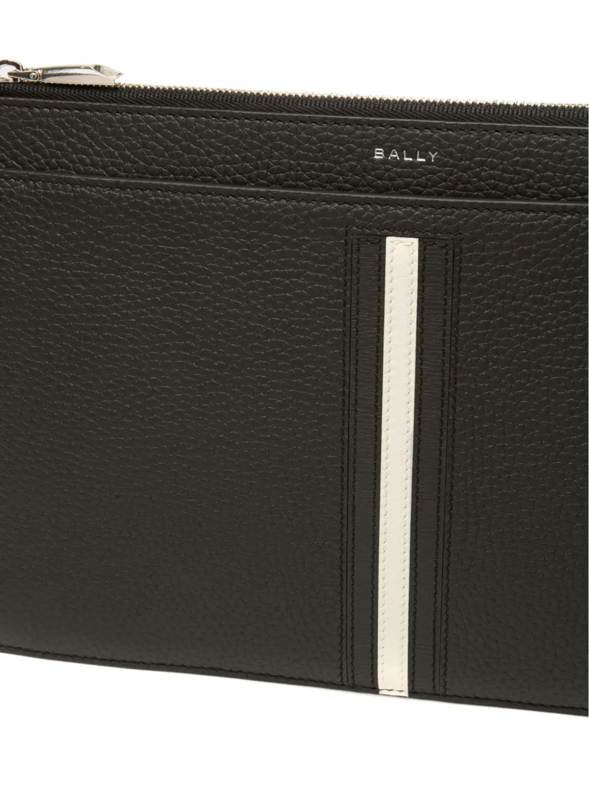 Bally リボン付きジップレザー・エンベロープウォレット（ブラック） - 画像3