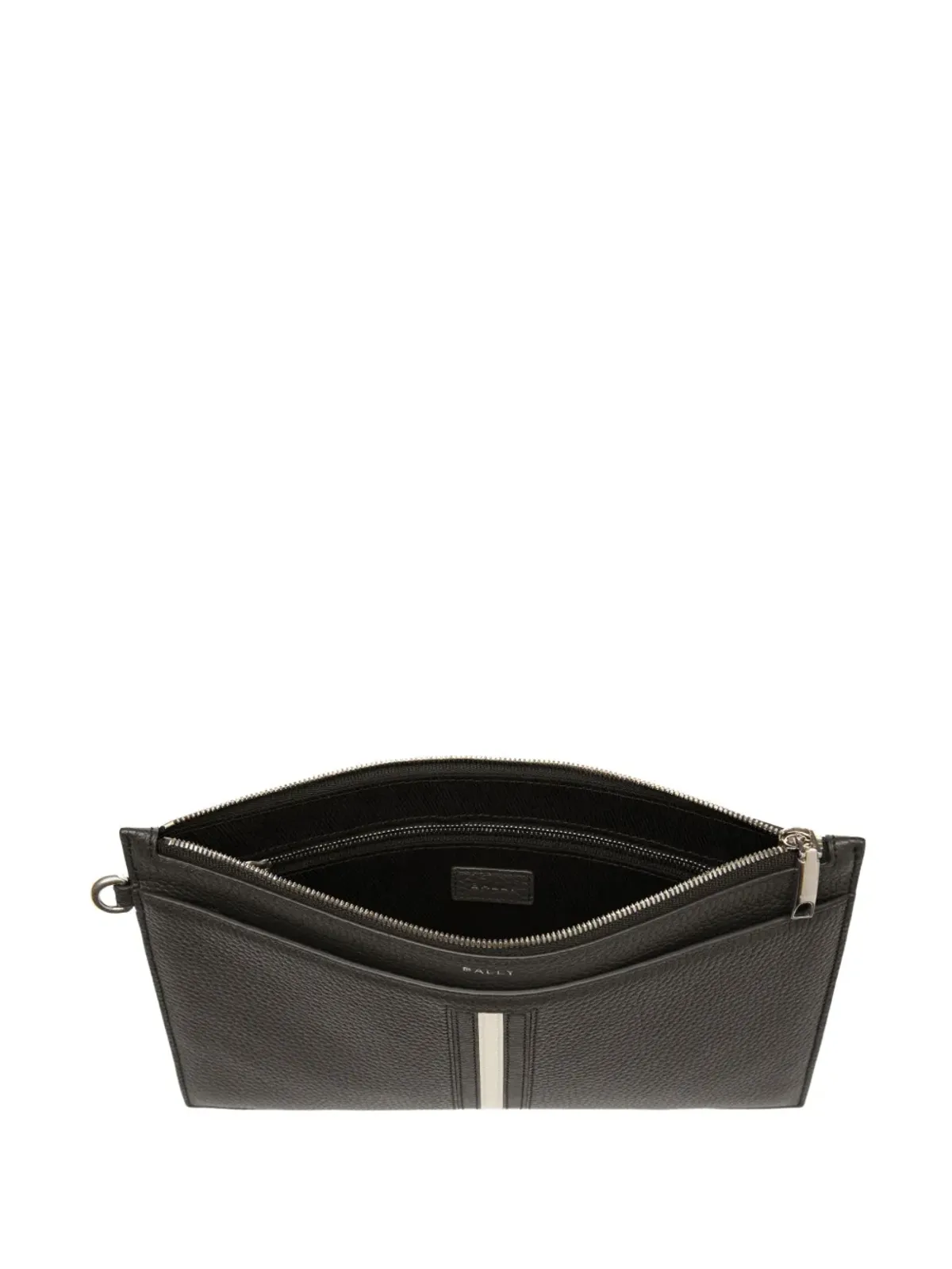 Bally リボン付きジップレザー・エンベロープウォレット（ブラック） - 画像4
