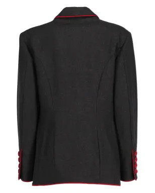 Moschino Pre-Owned 2000 heart-buttons wool blazer - Grey - サムネイル2