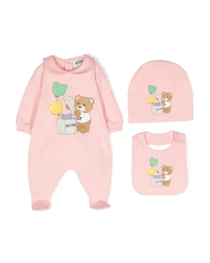 Moschino Kids テディベアプリント ロンパースセット - サムネイル1