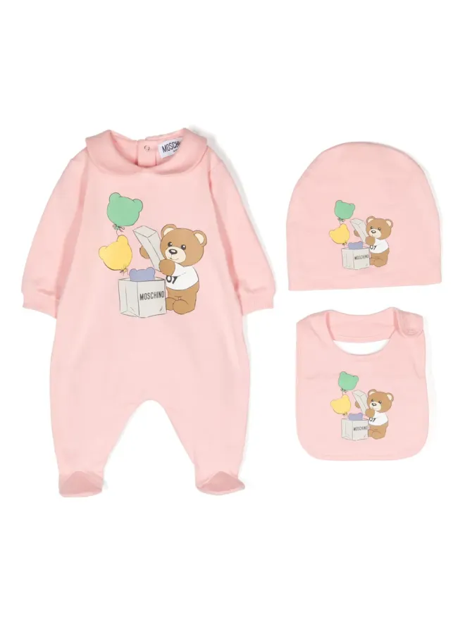 Moschino Kids Moschino Kids テディベアプリント ロンパースセットの商品画像