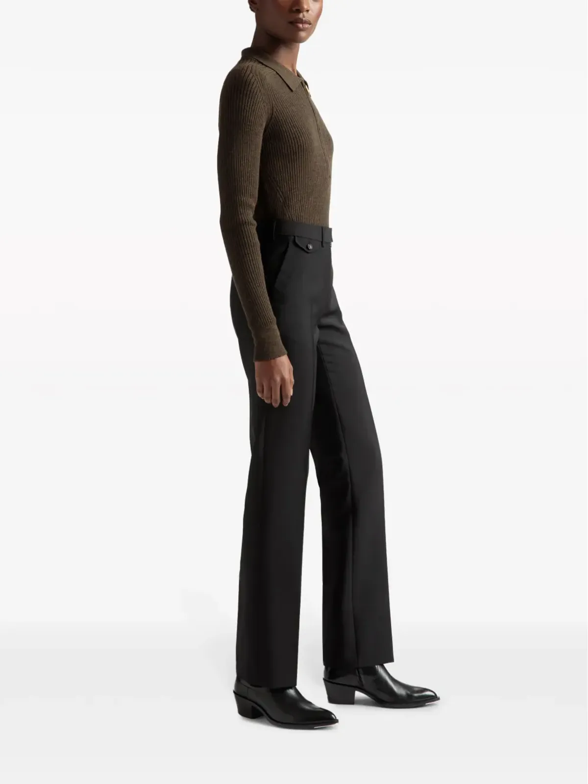 Bally プレスド・クリース モヘア混 テーラードパンツ（ブラック） - 画像3