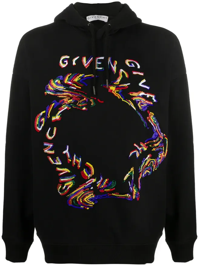 Givenchy Givenchy ビーズロゴ コットン フード付きパーカー - ブラックの商品画像