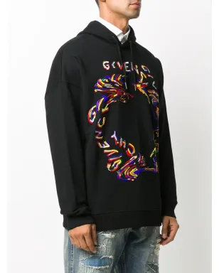 Givenchy ビーズロゴ コットン フード付きパーカー - ブラック - サムネイル3