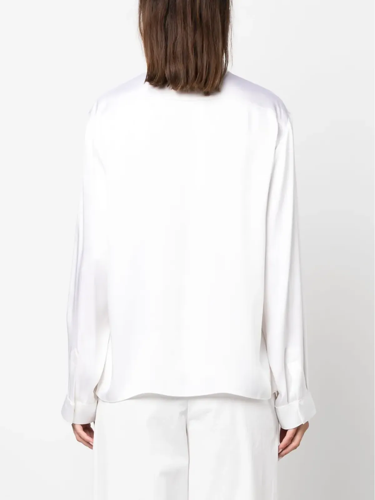 Giorgio Armani Vネック長袖シルクシャツ - 画像4