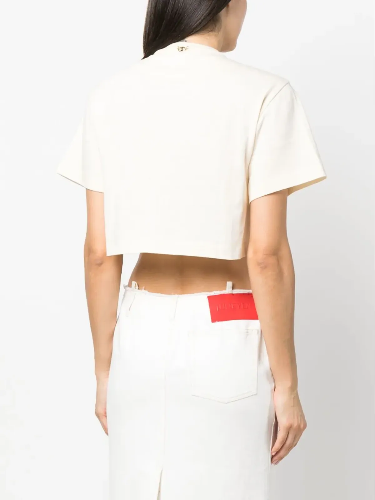 Rabanne チェーンメールパネル クロップドTシャツ - 画像4