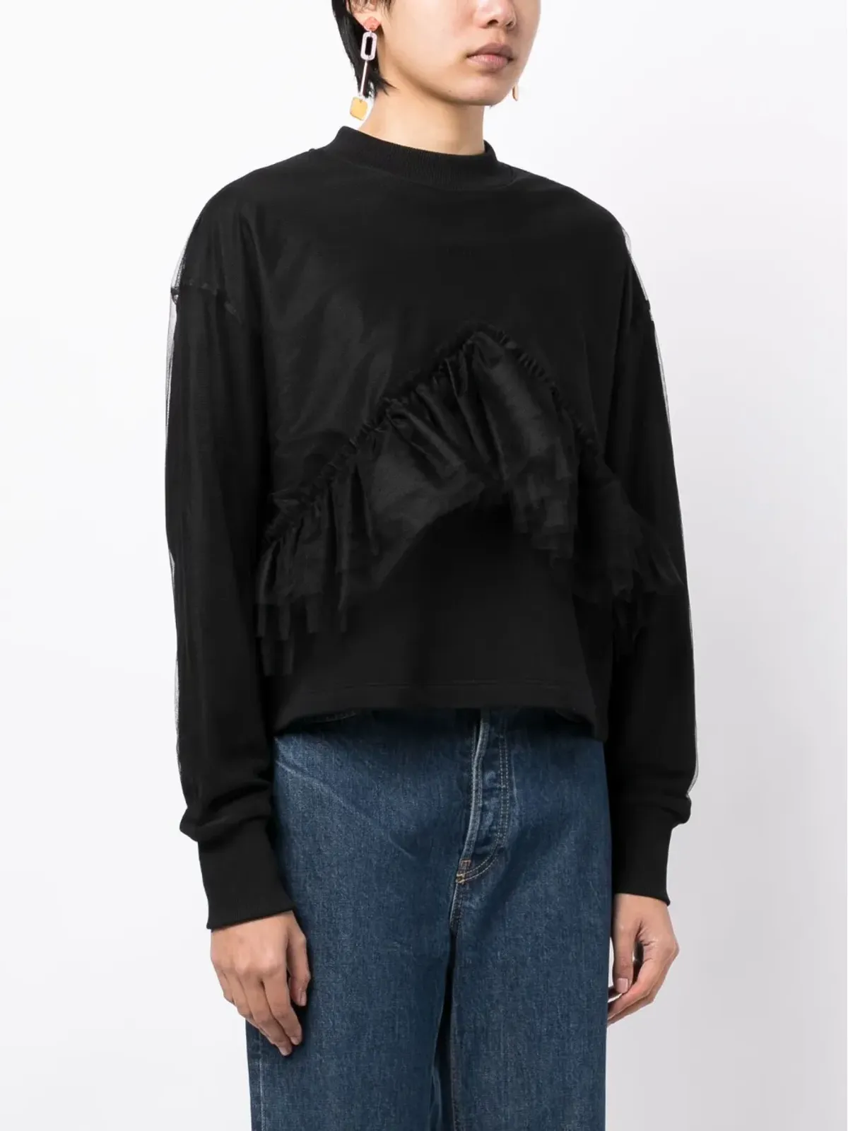 MSGM ラッフルドコットン スウェットシャツ - 画像3