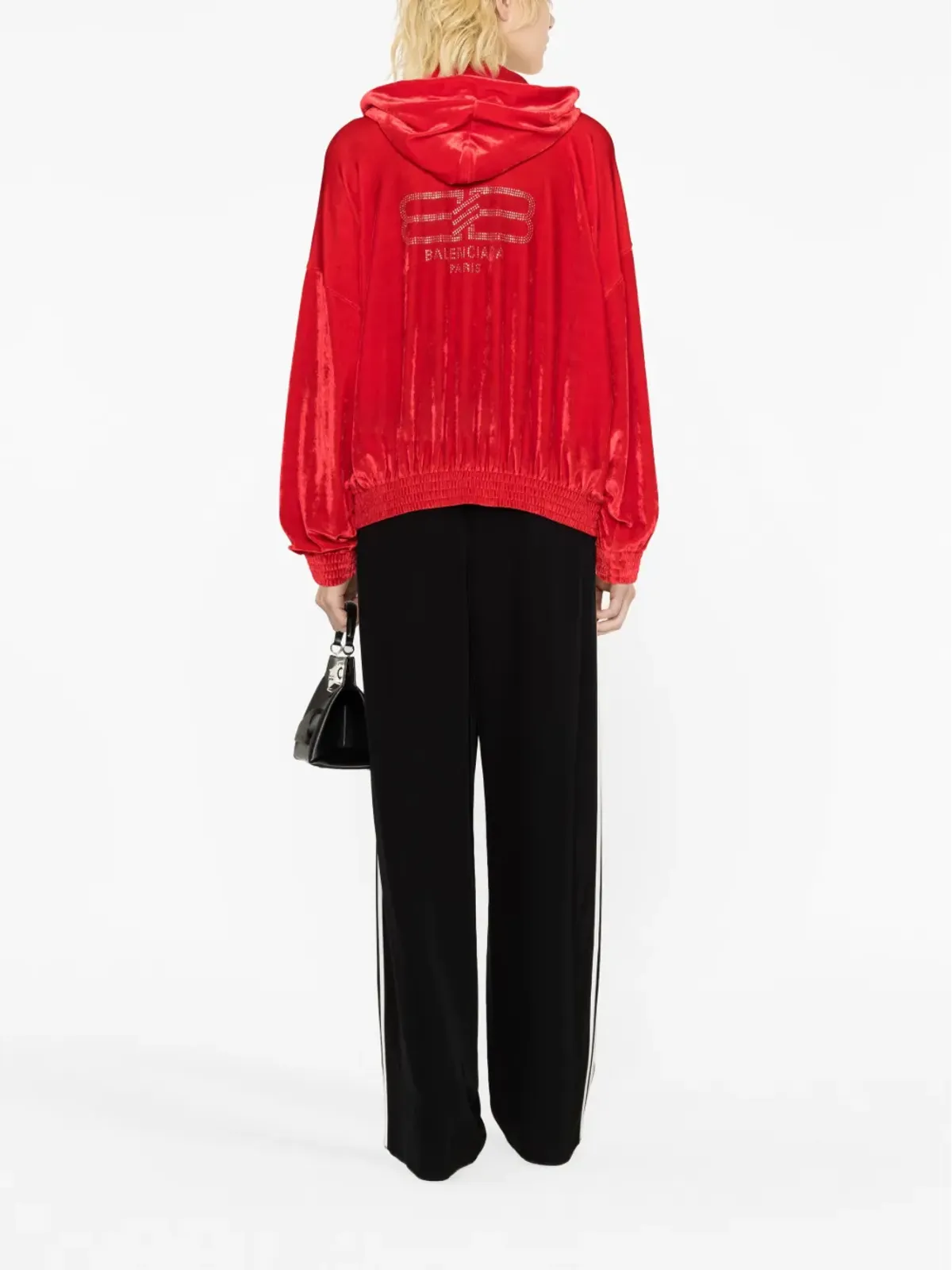 Balenciaga クリスタルエンブリッシュドベルベットフーディ - 画像3