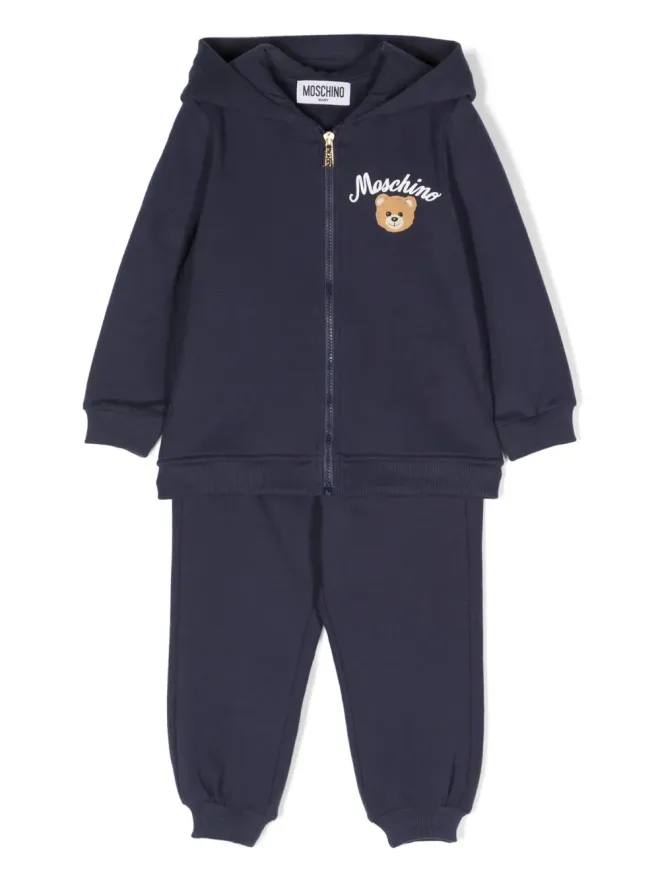 Moschino Kids Moschino Kids ベア柄コットンジップフーディ ブルーの商品画像