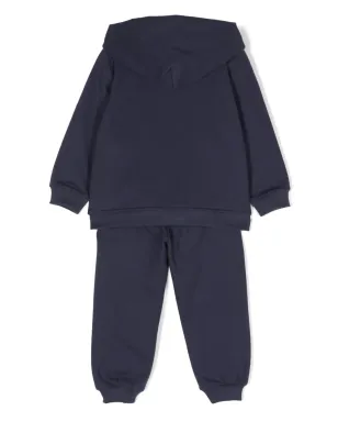 Moschino Kids ベア柄コットンジップフーディ ブルー - サムネイル2