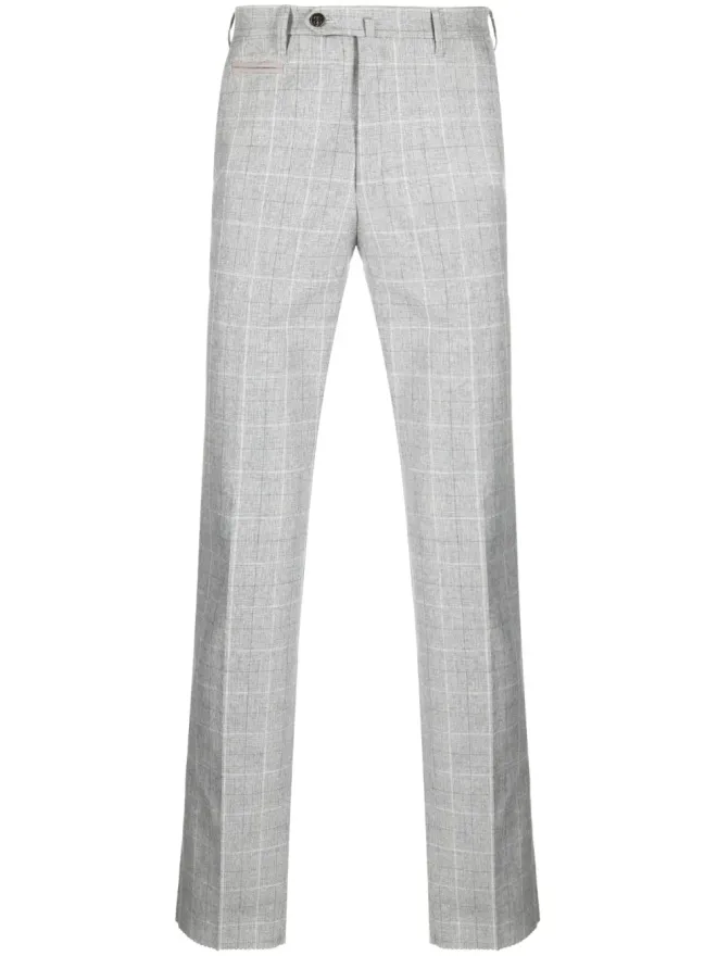 Corneliani Corneliani グリッド柄ストレートパンツの商品画像