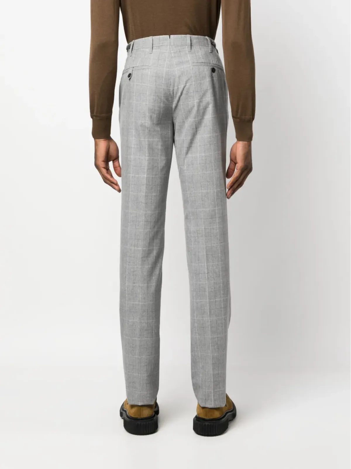 Corneliani グリッド柄ストレートパンツ - 画像4