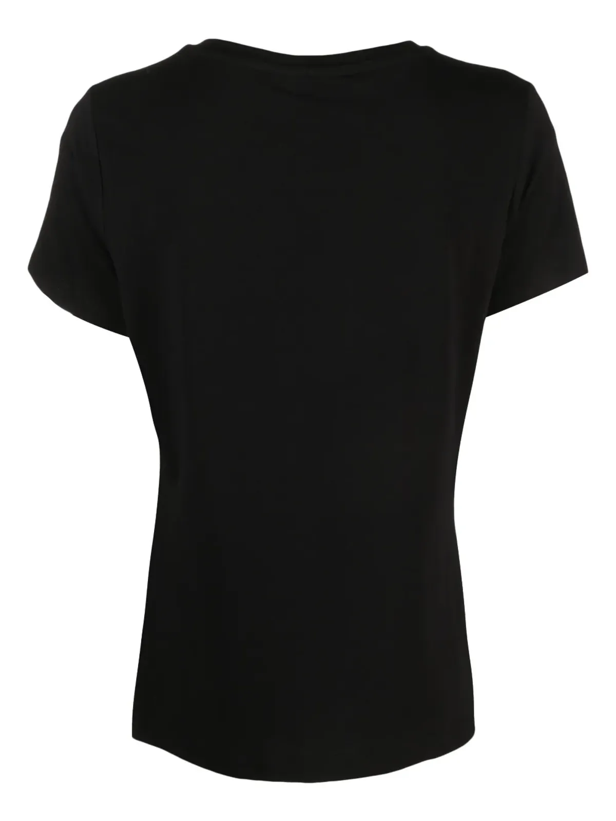 DKNY メタリックフィニッシュ ロゴプリント ジャージーTシャツ ブラック - 画像2