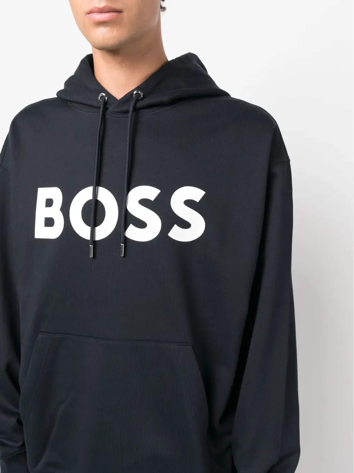 BOSS ロゴプリント コットン フーディ - 画像5