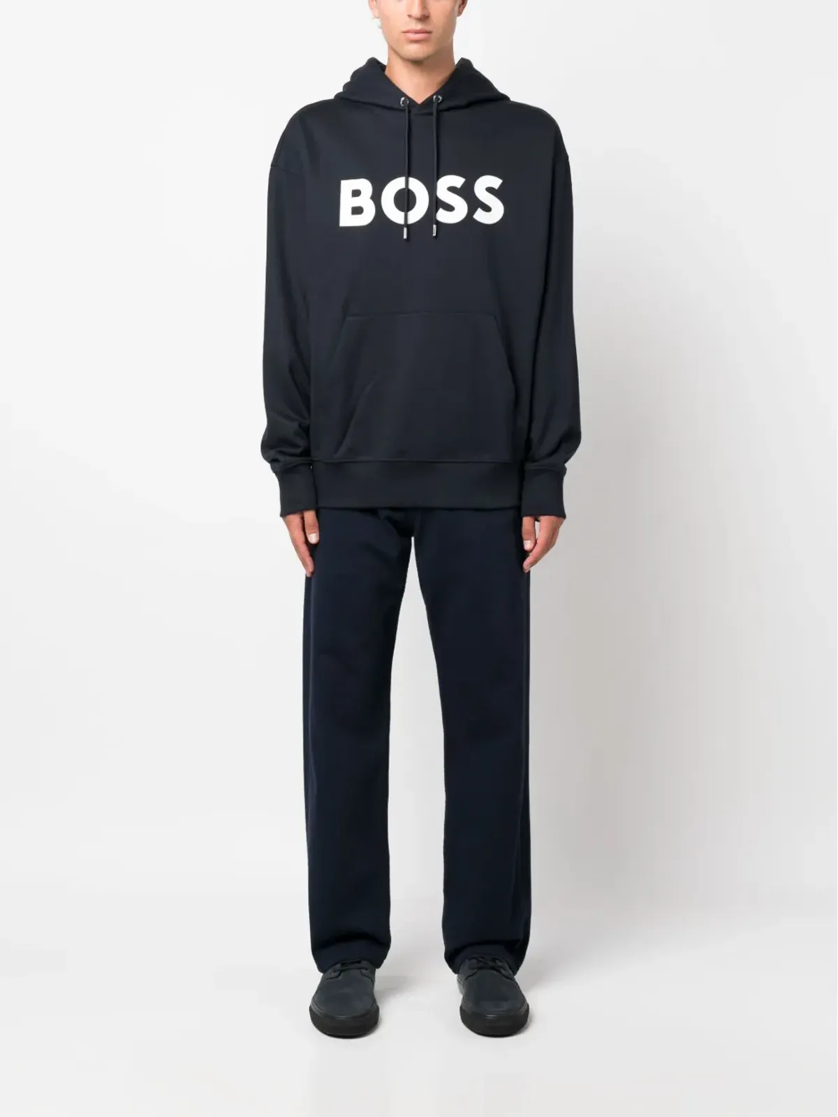 BOSS ロゴプリント コットン フーディ - 画像2