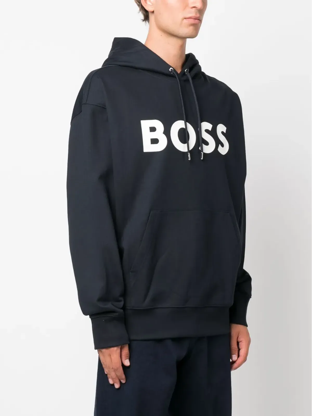BOSS ロゴプリント コットン フーディ - 画像3
