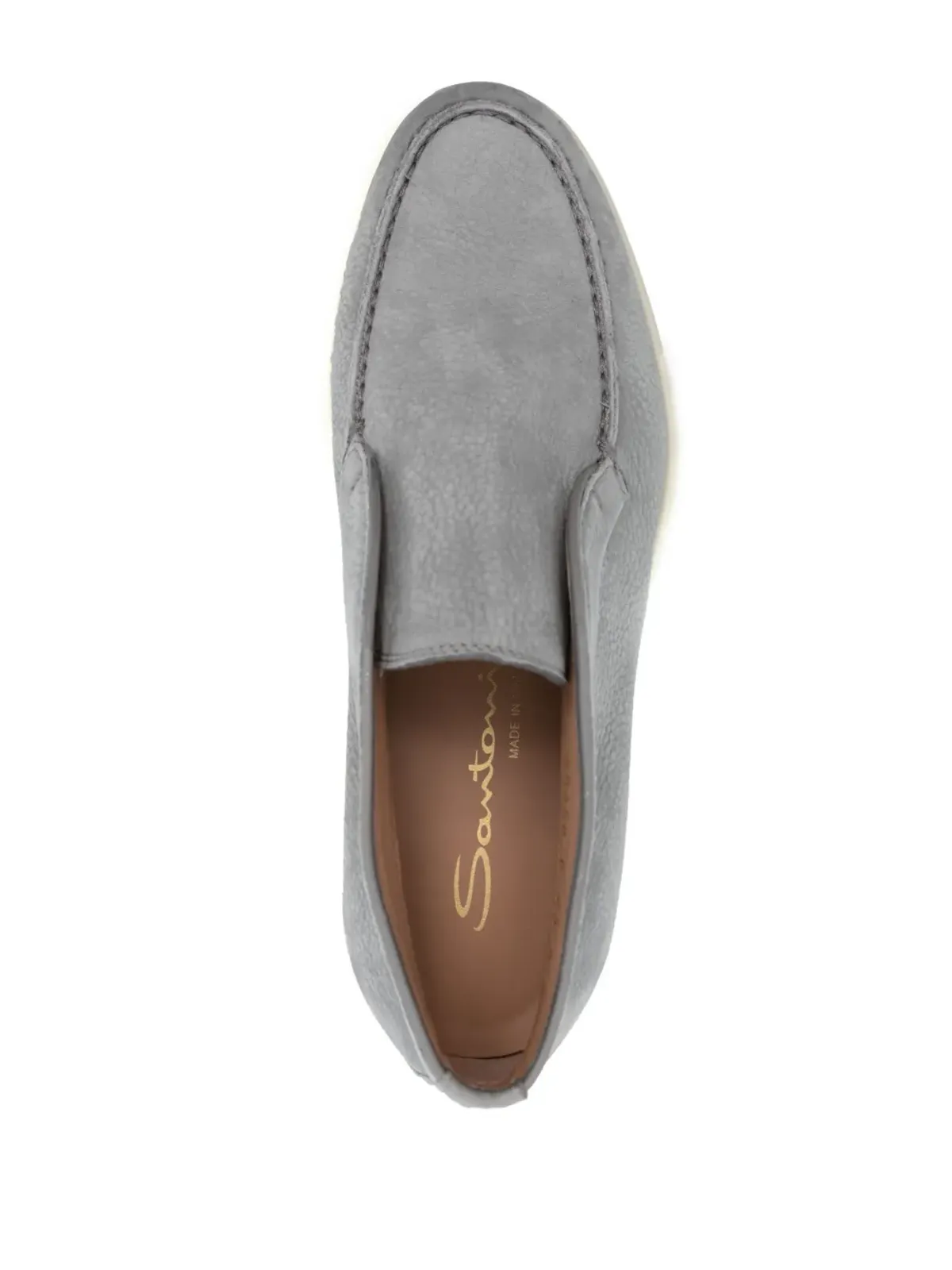 Santoni トーンステッチ レザー ローファー - 画像4