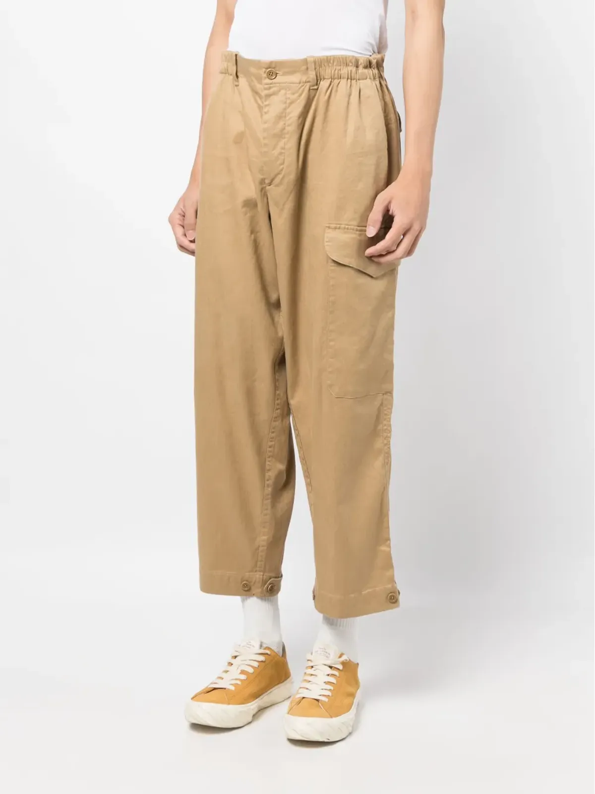 YMC elasticated-waist cropped trousers - 画像3