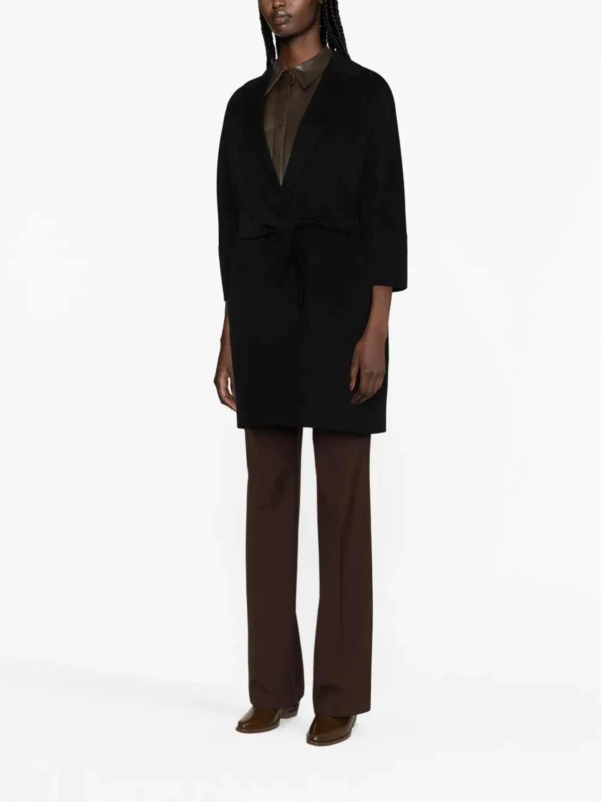 Max Mara ベルト付きバージンウールコート - 画像2
