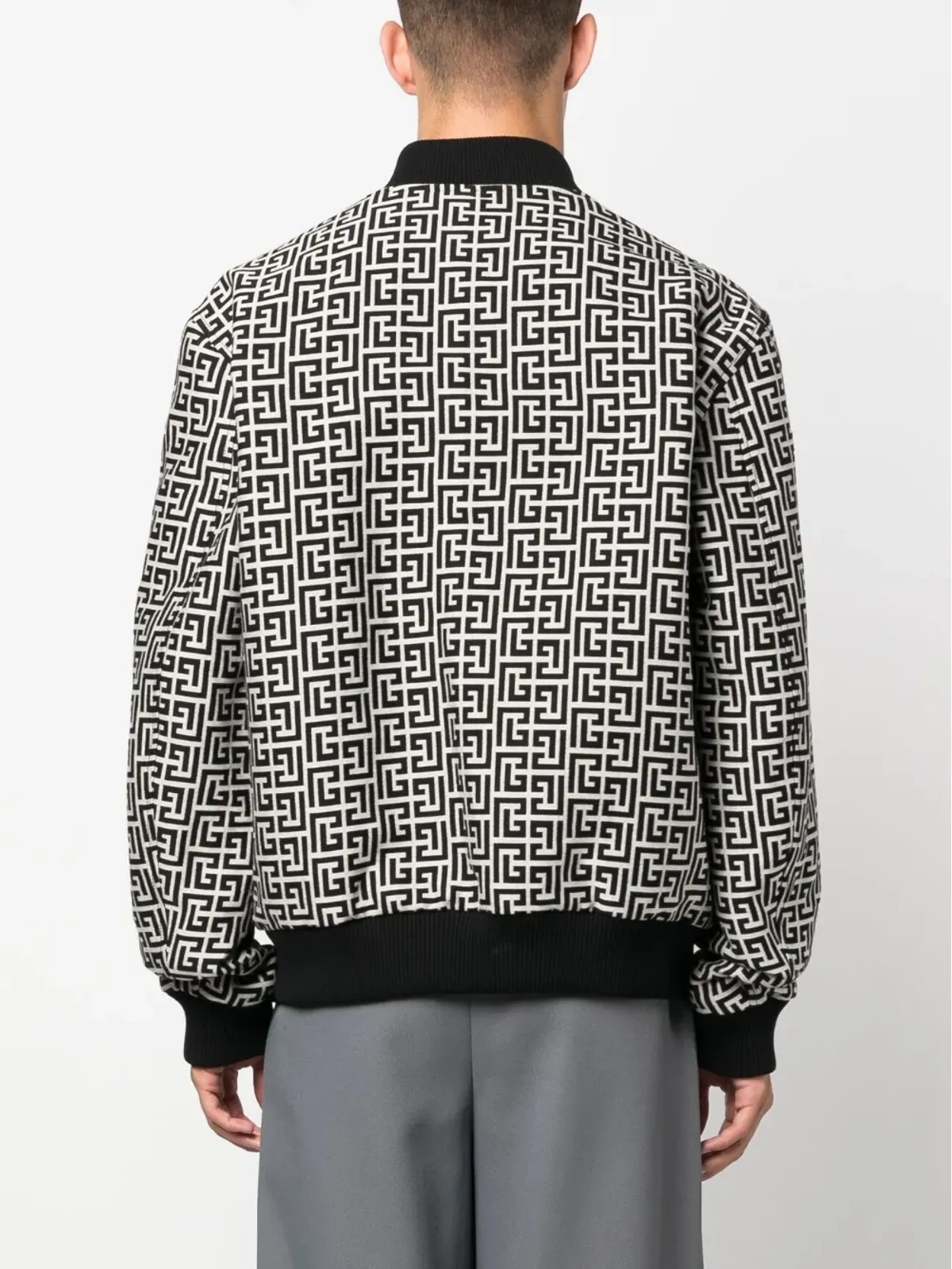 Balmain バルマン モノグラム柄リバーシブルボンバージャケット - 画像4