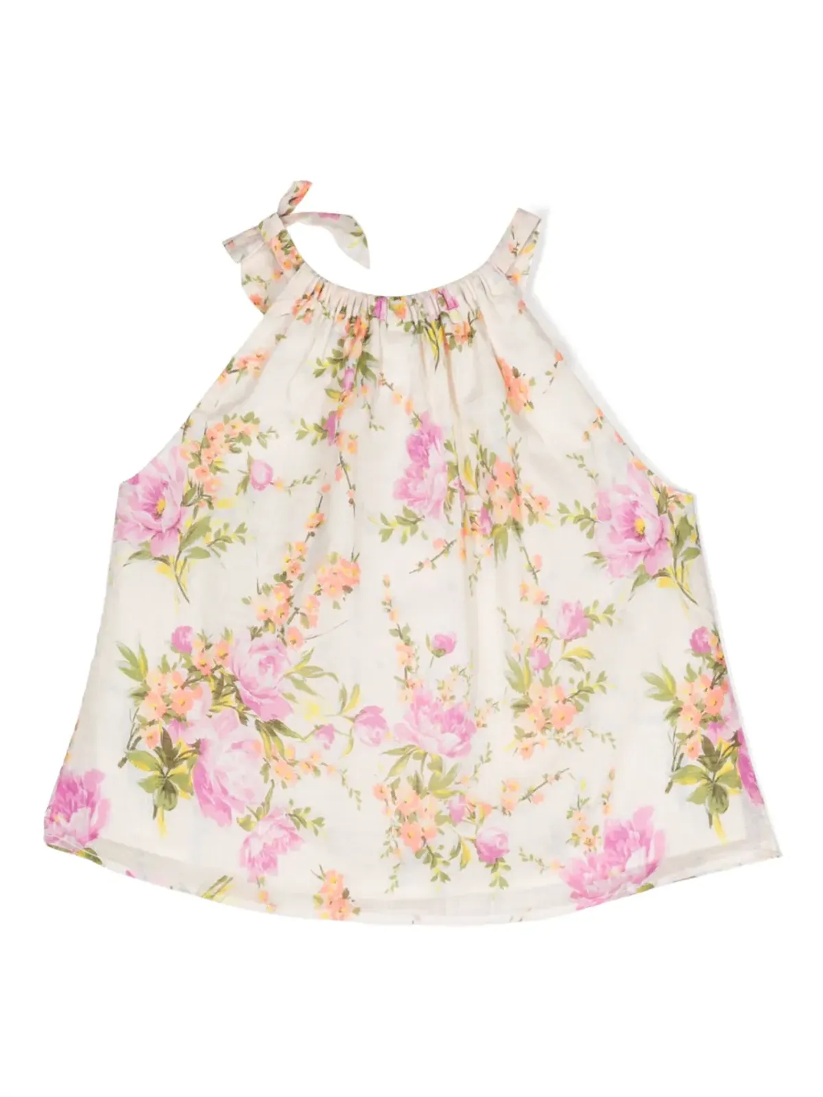 ZIMMERMANN Kids 花柄プリント コットン ノースリーブ トップ - 画像2