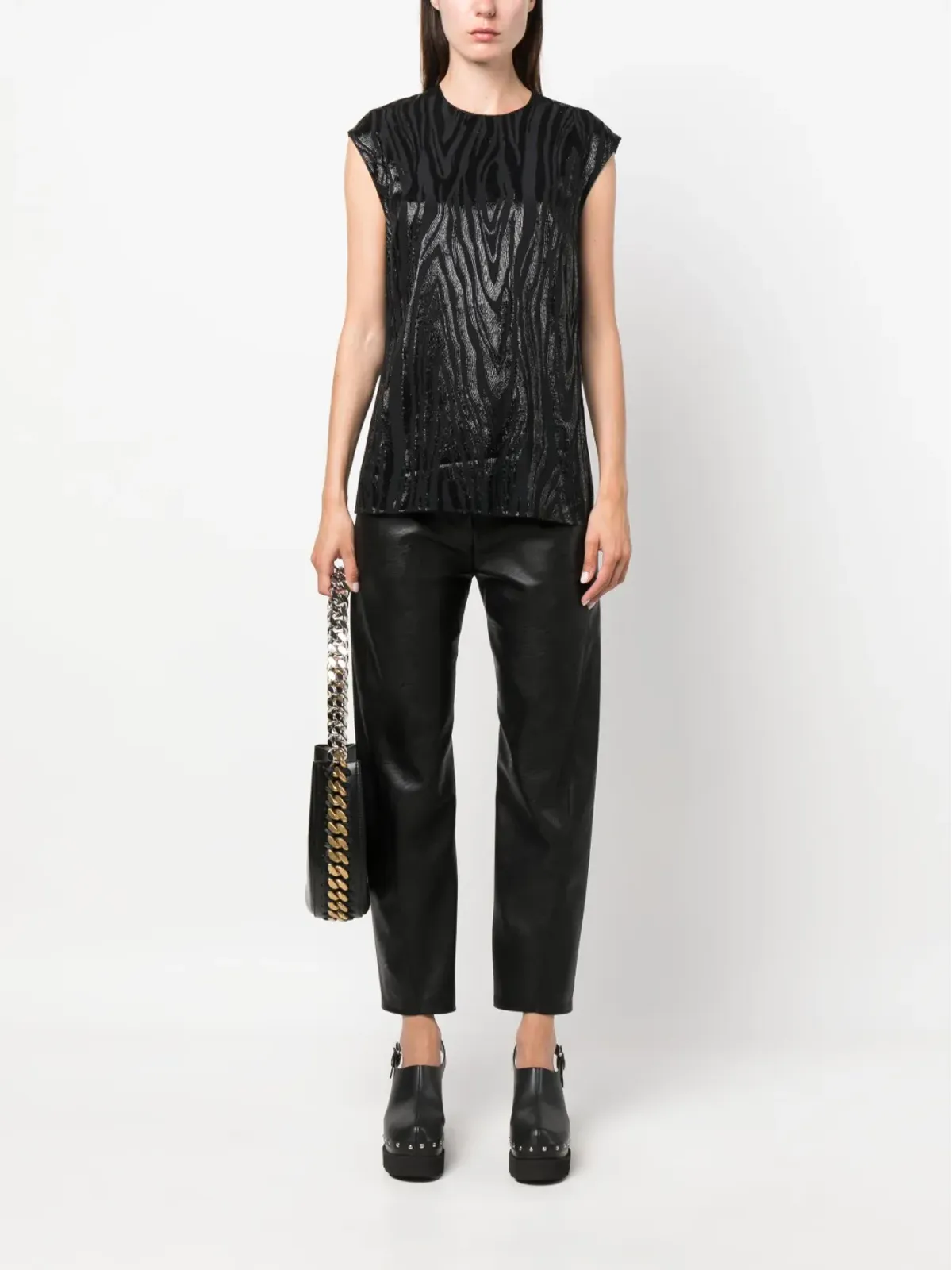 Stella McCartney モアレ風タンクトップ - ブラック - 画像2
