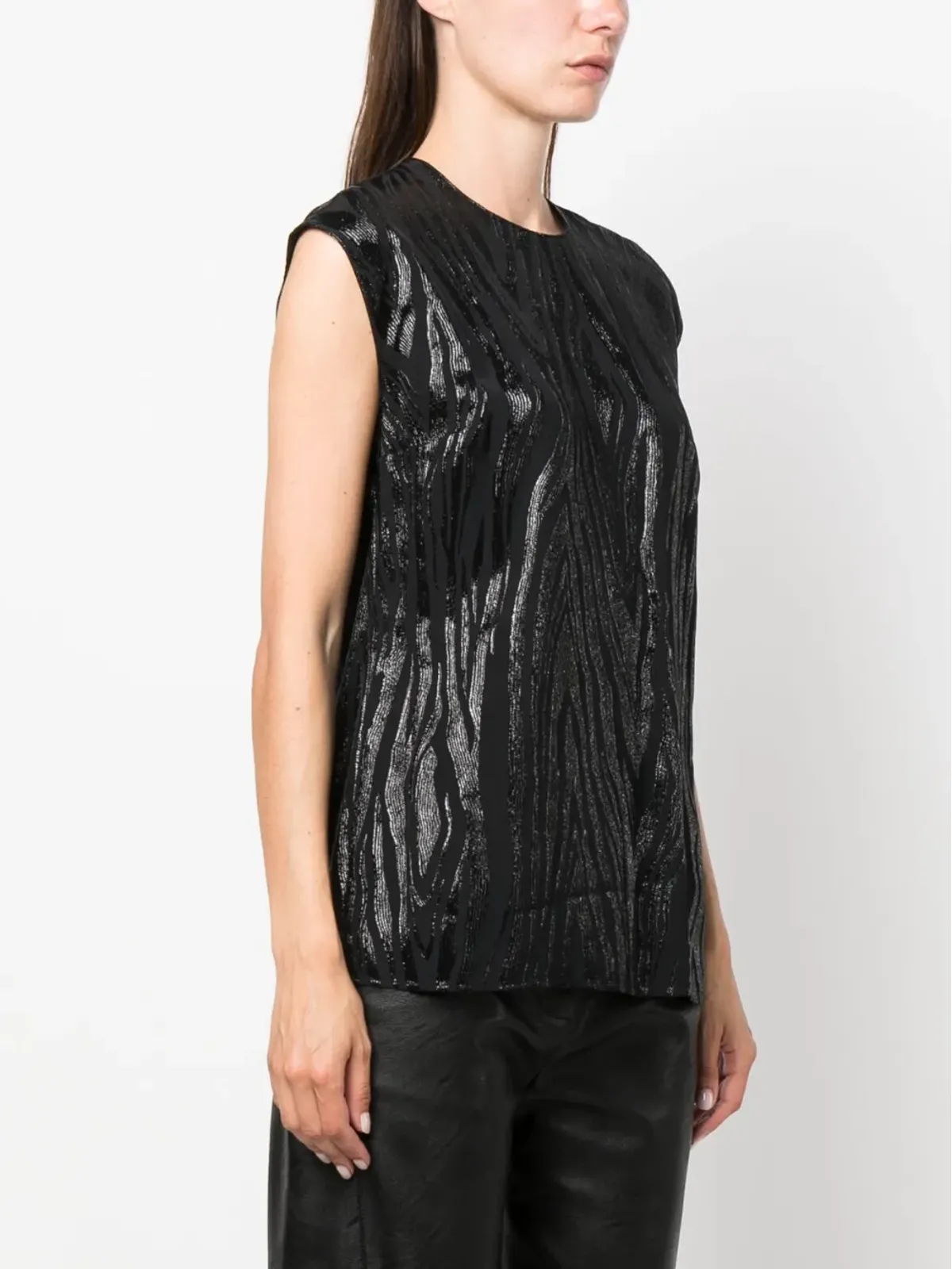 Stella McCartney モアレ風タンクトップ - ブラック - 画像3