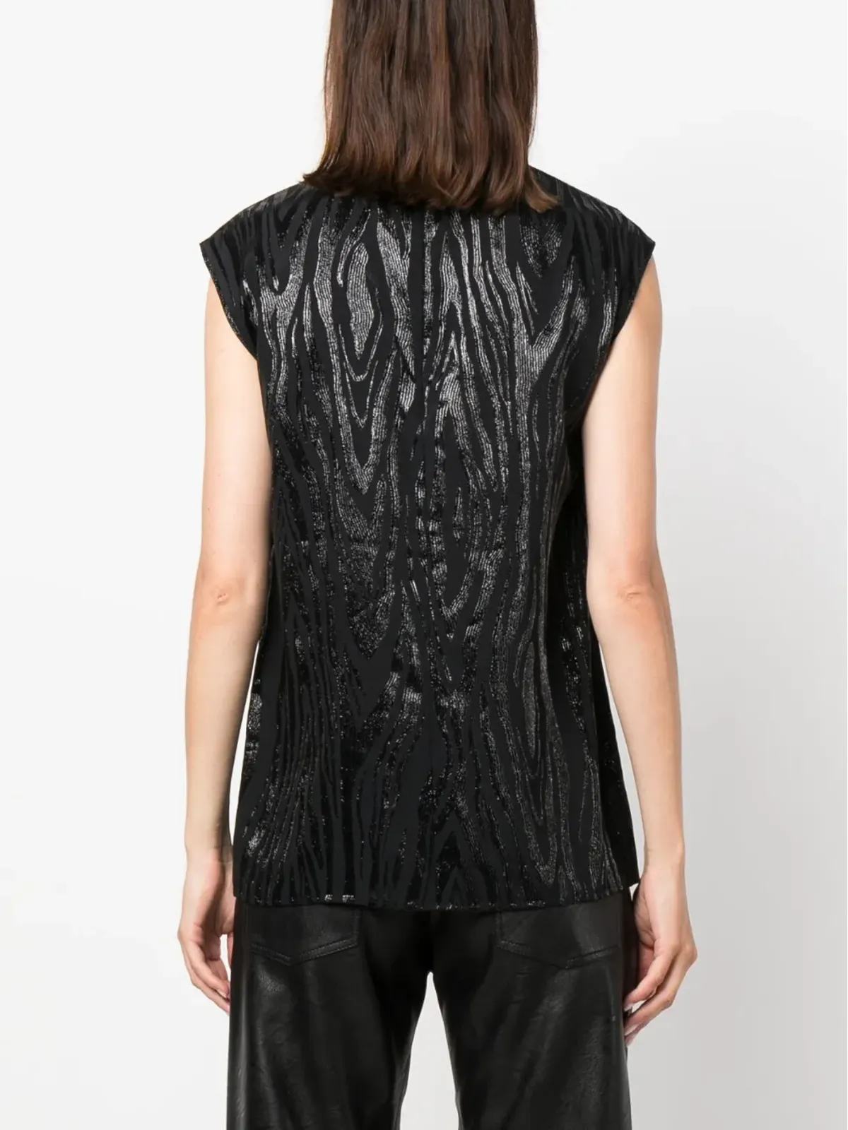 Stella McCartney モアレ風タンクトップ - ブラック - 画像4