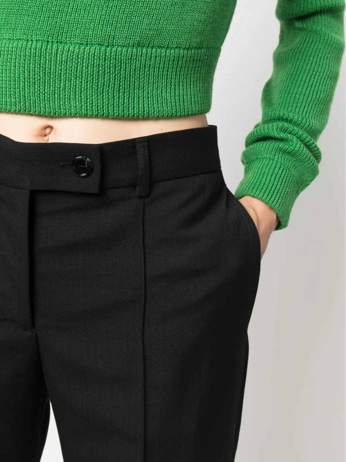 Acne Studios ミッドライズ フレアパンツ ブラック - 画像5