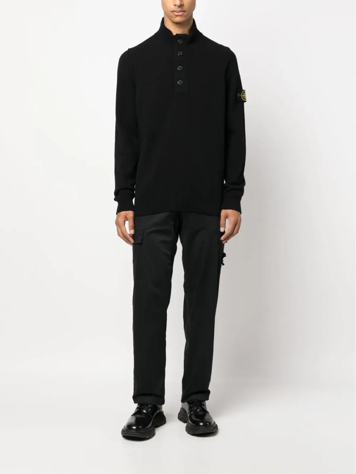 Stone Island コンパスパッチ付きボタン留めジャンパー - 画像2