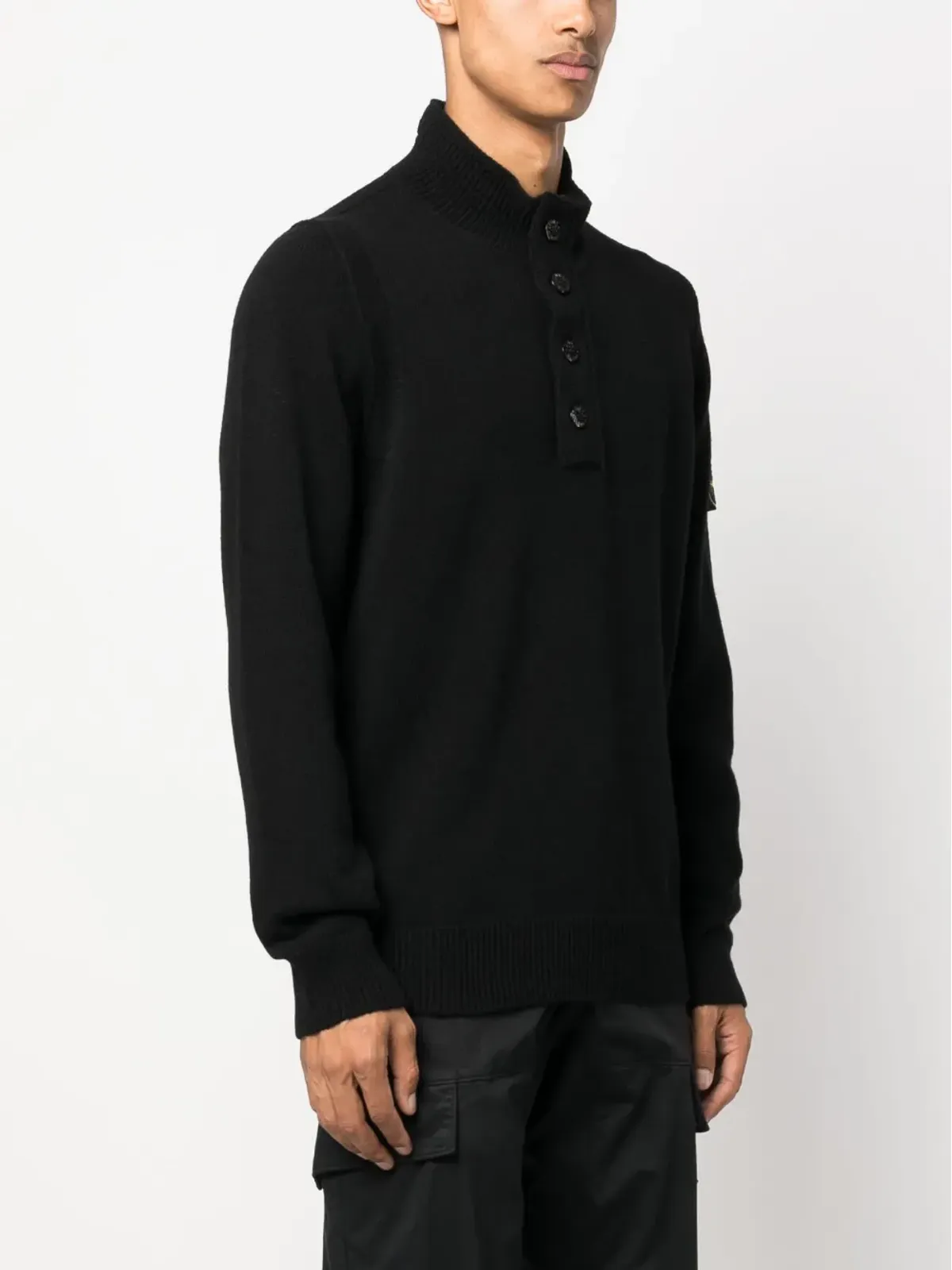 Stone Island コンパスパッチ付きボタン留めジャンパー - 画像3