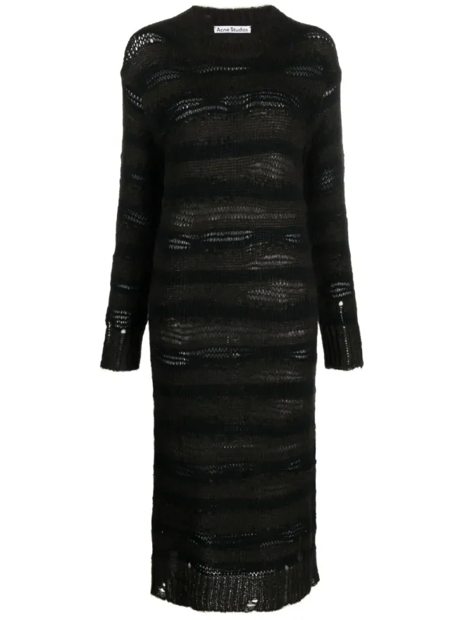 Acne Studios Acne Studios ストライプ オープンニット ミディドレスの商品画像