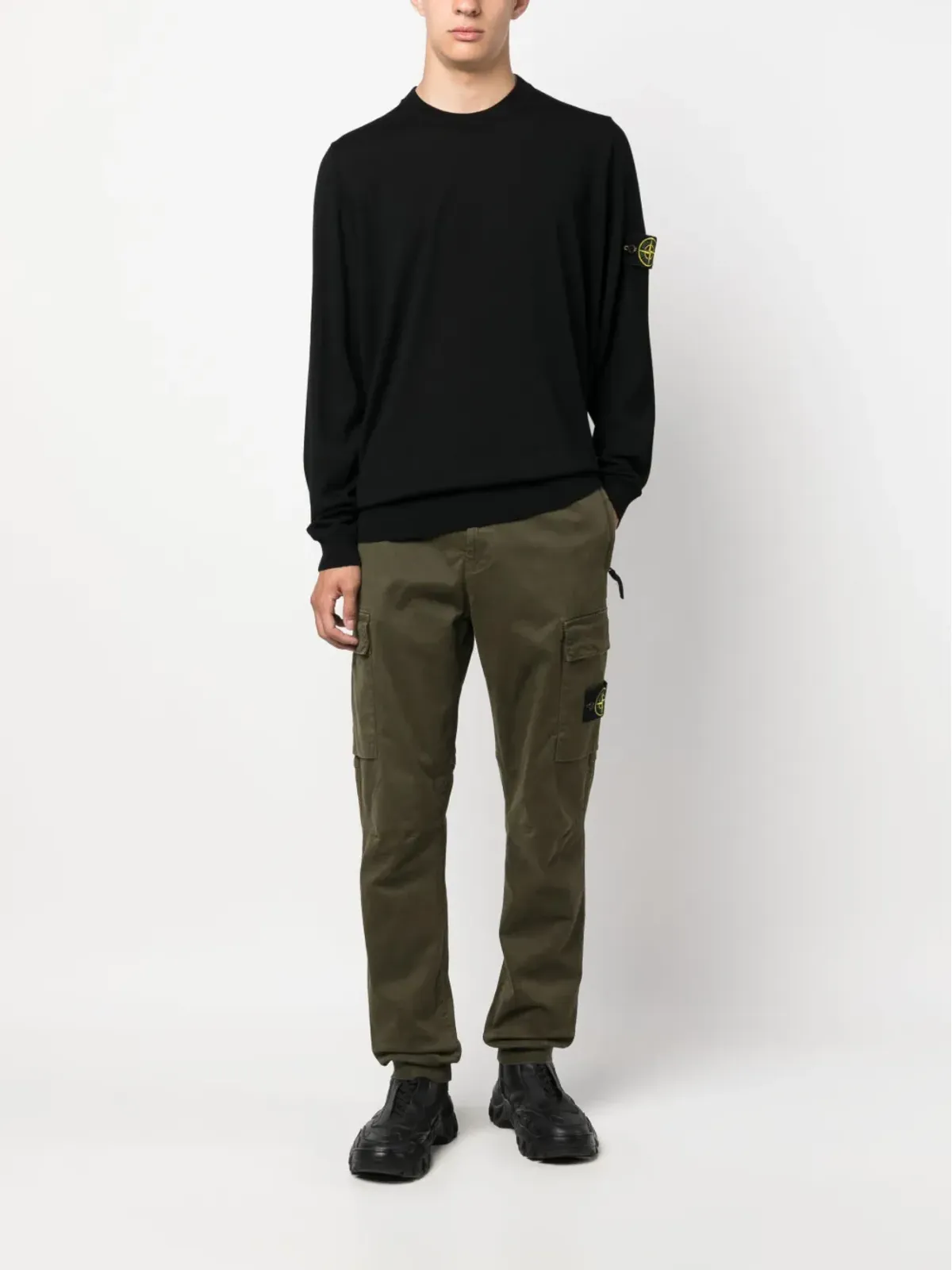Stone Island Compassパッチ付き ヴァージンウール ジャンパー - 画像2