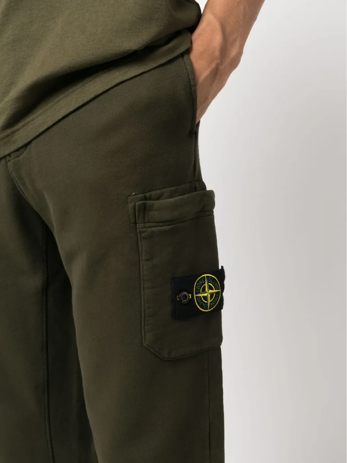 Stone Island コンパスパッチ コットン トラックパンツ - 画像5