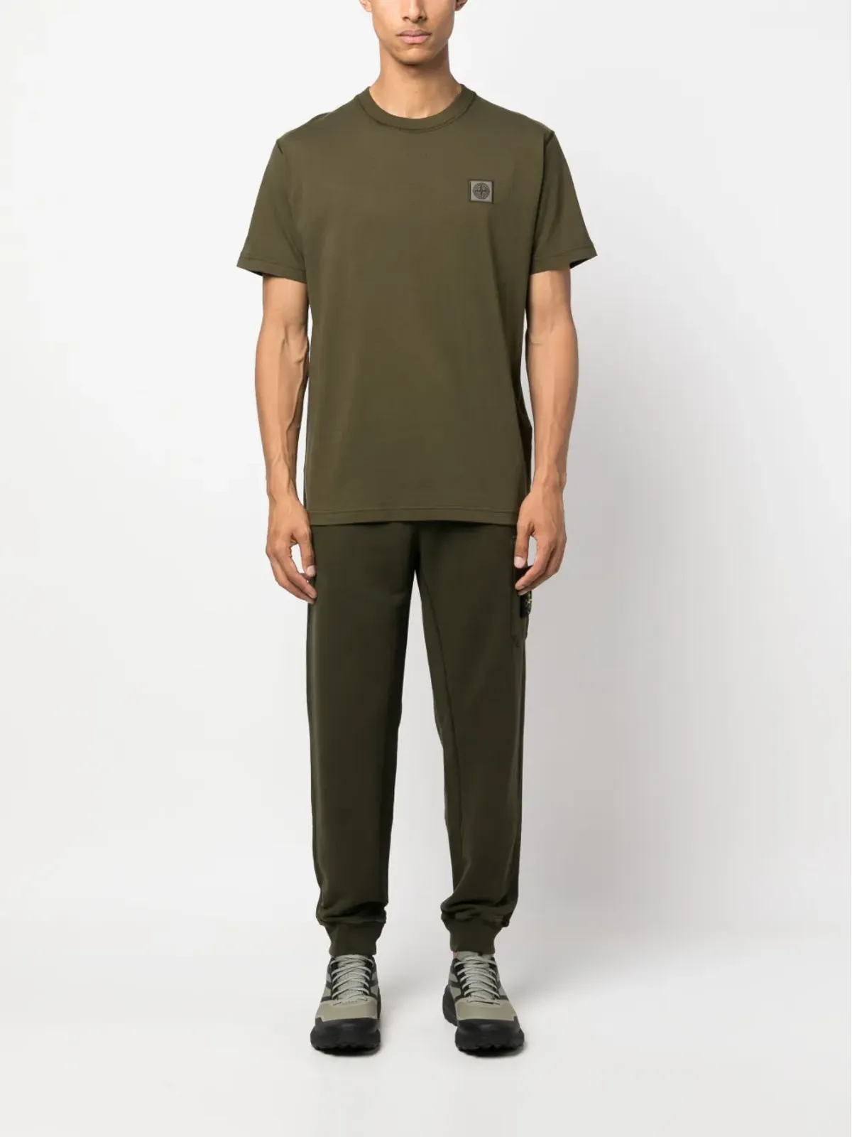 Stone Island コンパスパッチ コットン トラックパンツ - 画像2