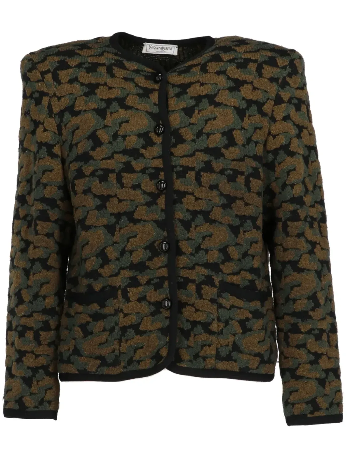 Saint Laurent Pre-Owned ブラウンのジャカードウールジャケット - 画像1