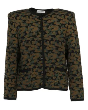 Saint Laurent Pre-Owned ブラウンのジャカードウールジャケット - サムネイル1