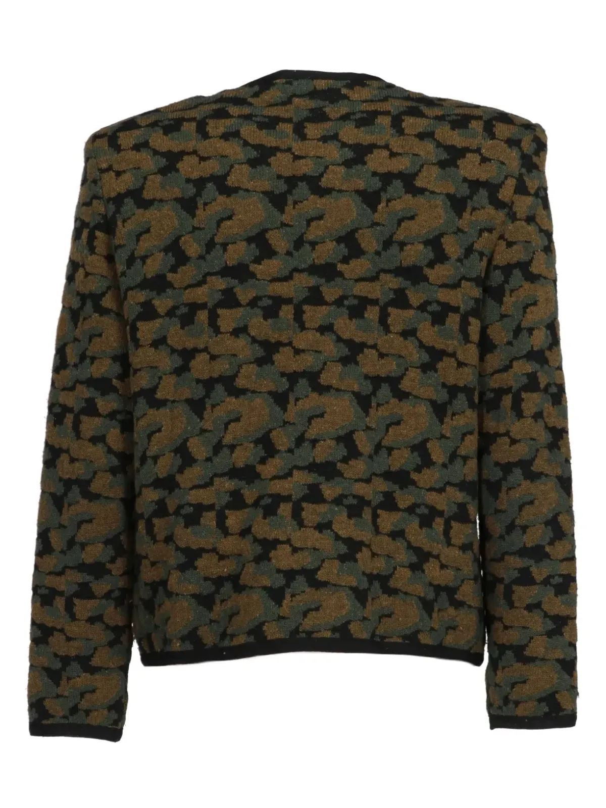 Saint Laurent Pre-Owned ブラウンのジャカードウールジャケット - 画像2