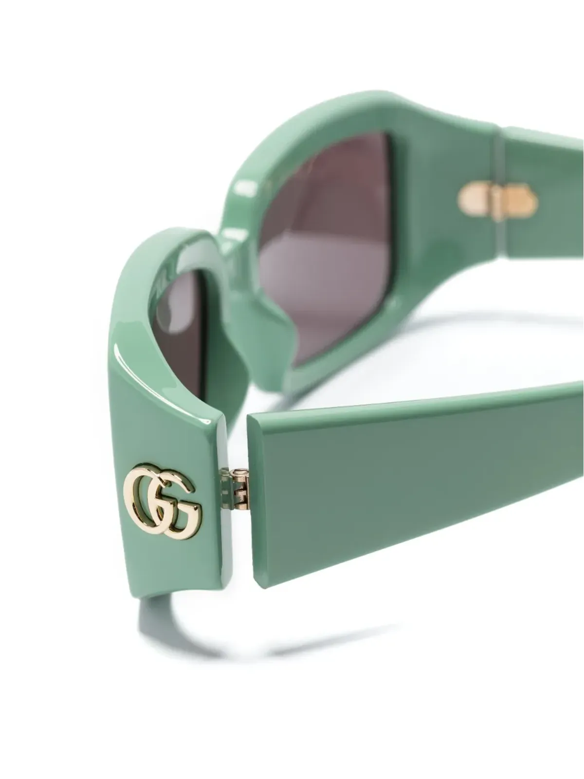 Gucci Eyewear ダブルG レクタングルフレーム サングラス - グリーン - 画像3