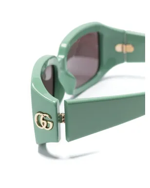 Gucci Eyewear ダブルG レクタングルフレーム サングラス - グリーン - サムネイル3