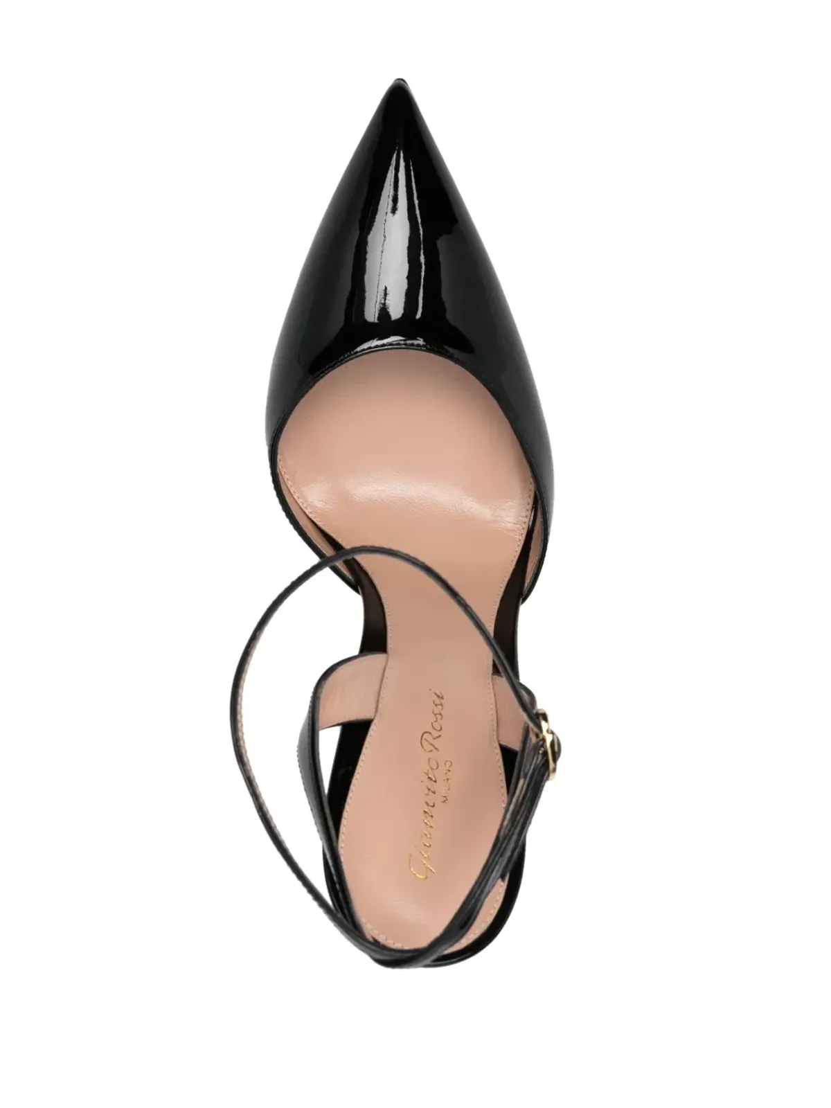 Gianvito Rossi パテントカーフレザー ポインテッドサンダル - 画像4