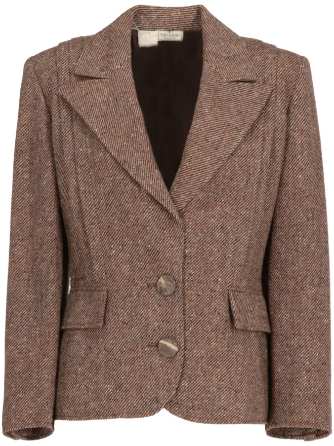 Valentino Garavani Pre-Owned Valentino Garavani Pre-Owned 1980年 ヘリンボーン ウール ジャケットの商品画像