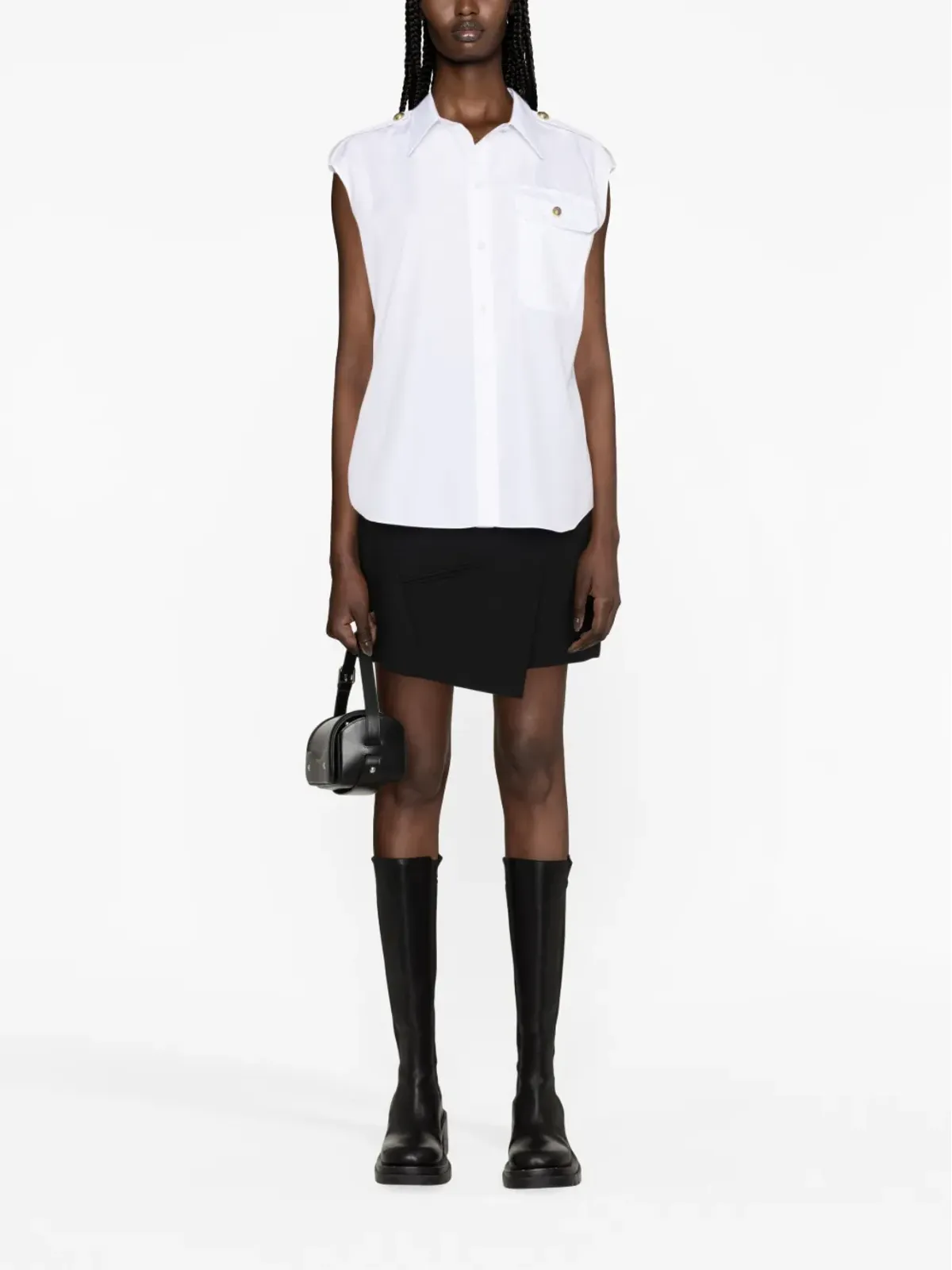 Alexander McQueen ミリタリーポケット付きノースリーブシャツ - ホワイト - 画像2