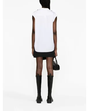 Alexander McQueen ミリタリーポケット付きノースリーブシャツ - ホワイト - サムネイル4