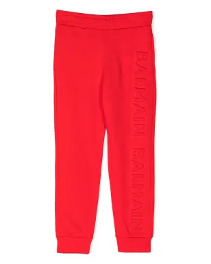 Balmain Kids raised-logo コットン トラックパンツ - サムネイル1