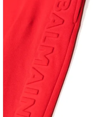 Balmain Kids raised-logo コットン トラックパンツ - サムネイル3